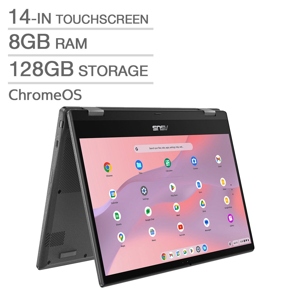 ASUS CM1 Flip 14-in 2-in-1 Touchscreen Chromebook Bundle, MediaTek Kompanio 520 – 8GB RAM, 128GB Storage