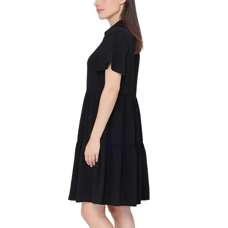Tahari Women's Short-Sleeve Tiered Dress