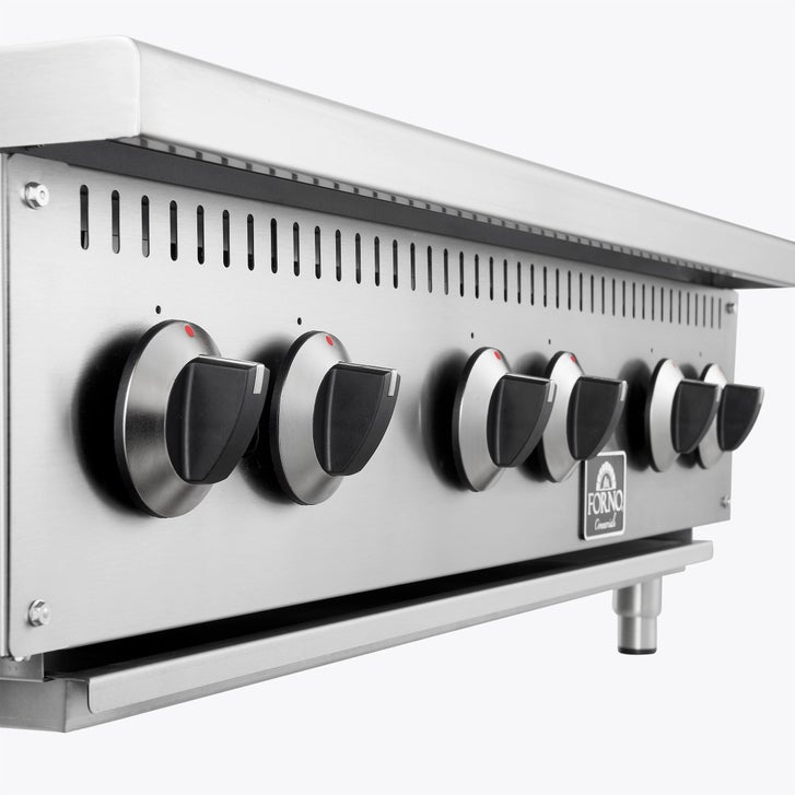 Forno Commercial 36 in Stainless Steel Gas 6 Burner Hotplate with Removable Burner Grates