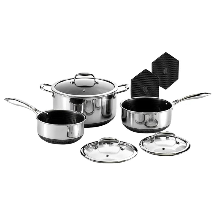 HexClad Saucepan Set with Trivets, 6-piece
