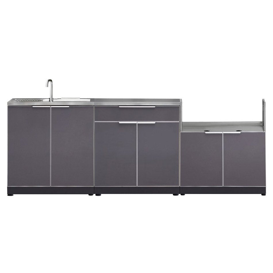 NewAge Products 4-piece Outdoor Kitchen Aluminum Set with Built-in Sink Cabinet
