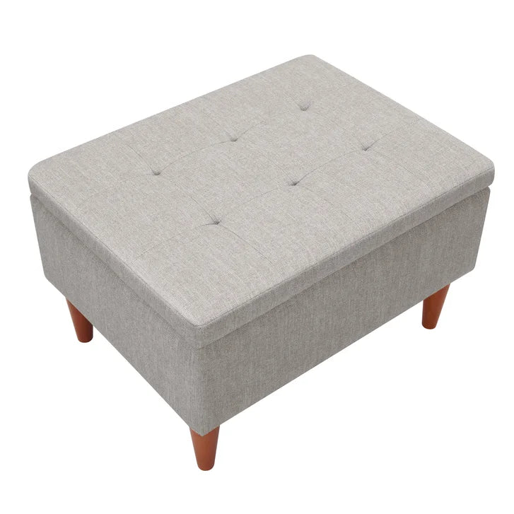 King Fabric Upholstered Storage Ottoman