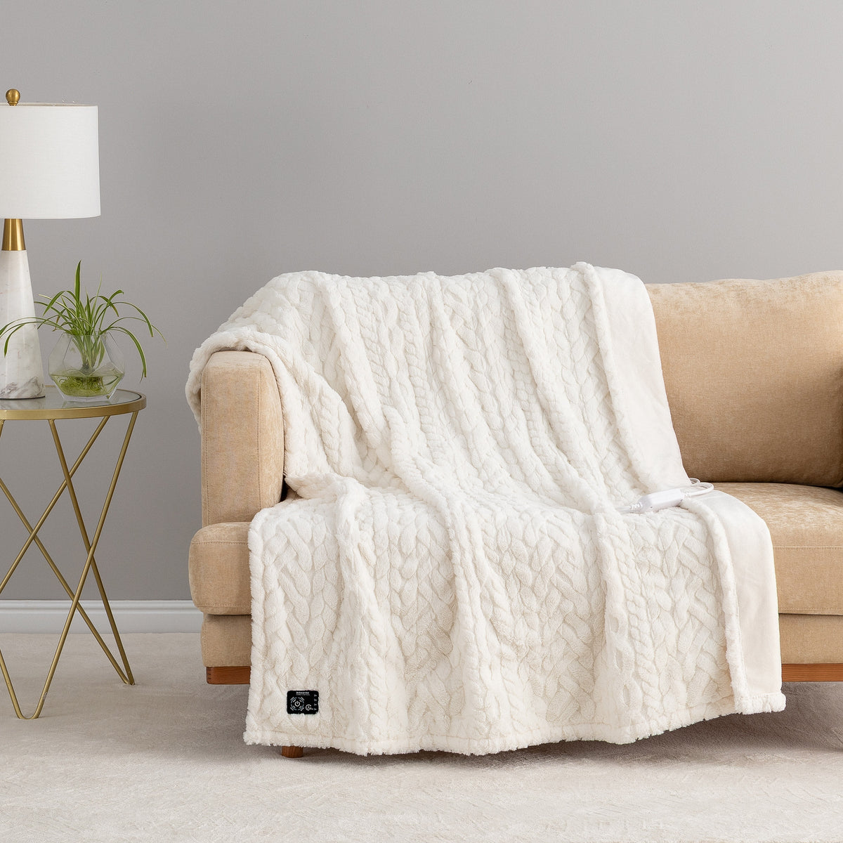 Berkshire Home Company Heated Luxe Faux Fur Throw