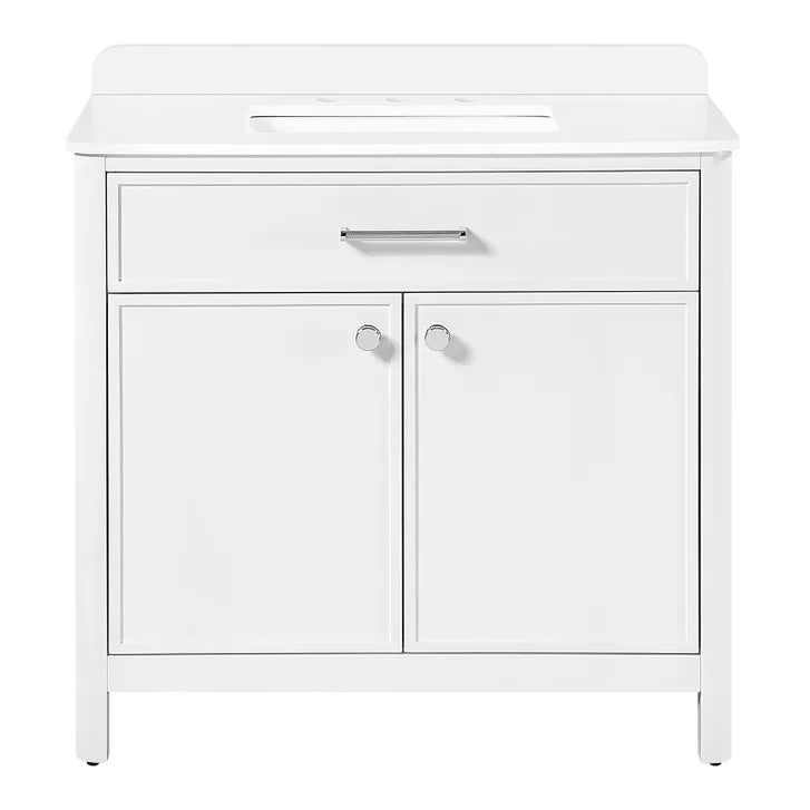 OVE Decors Margie Vanity in White Finish with Quartz Countertop