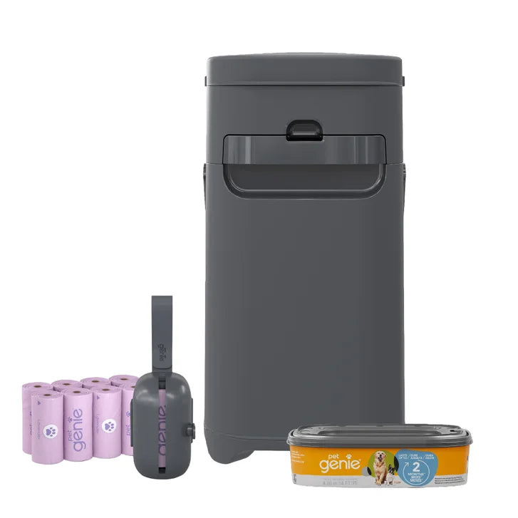 Pet Genie Dog Waste Pail Bundle with 120 Bags and Dispenser