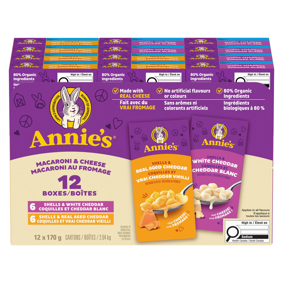 Annie's, Macaroni and Cheese Variety pack, 12 × 170 g