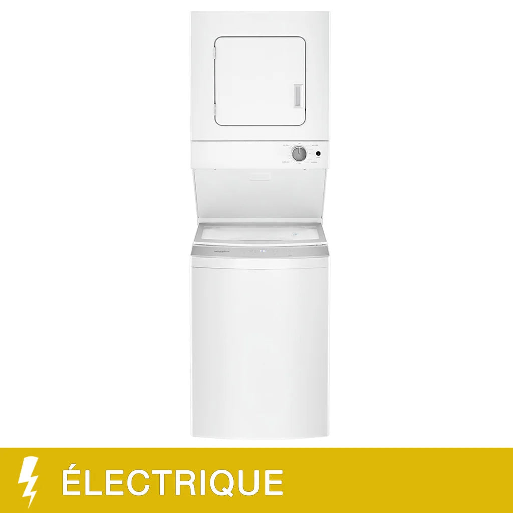 Whirlpool 24 in. White Electric Stacked Laundry Centre with 1.8 cu. ft. IEC Washer and 3.4 cu. ft. Dryer