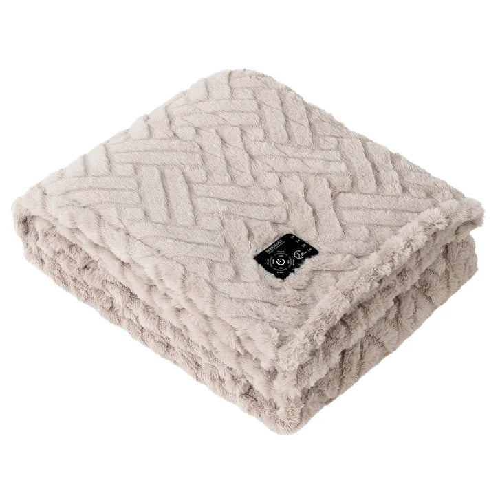 Berkshire Home Company Heated Luxe Faux Fur Throw