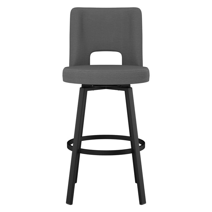 Amisco Beckett Swivel Counter Stool Black Metal Frame