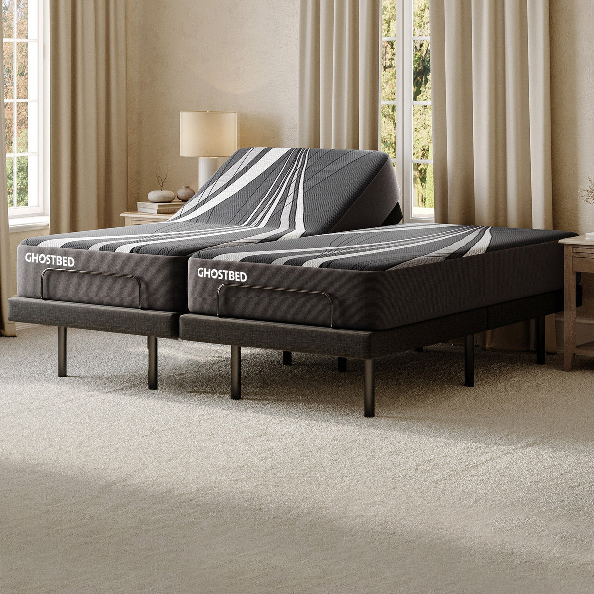 GhostBed Dual Harmony 35.6 cm (14 in.) Hybrid Mattress with Adjustable Bed Base
