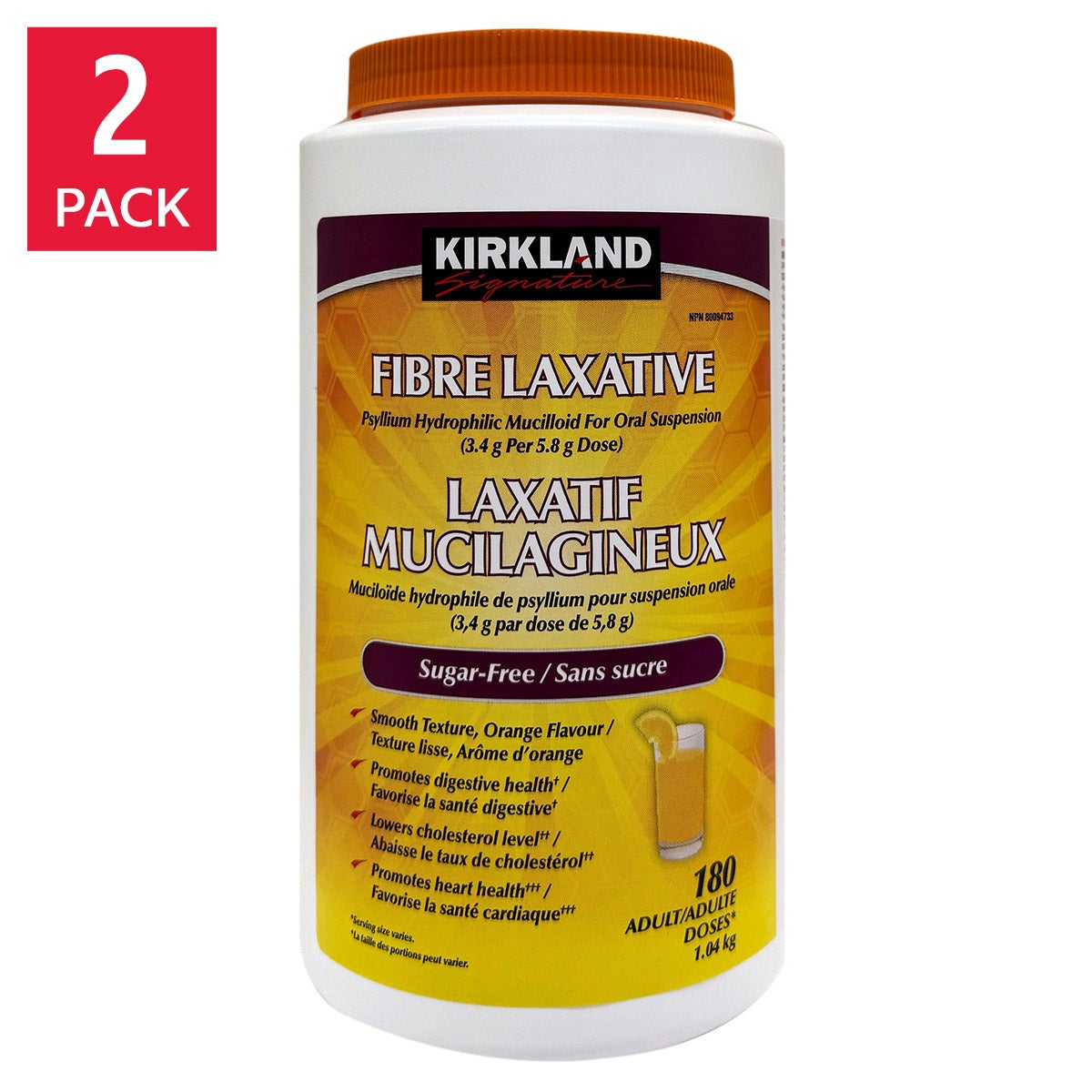 Kirkland Signature Fibre Laxative, 2 x 180 doses