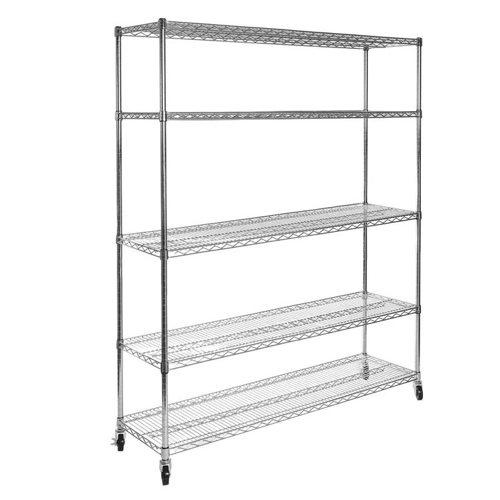 Vancouver 5 Tier NSF Steel Wire Shelving Rack with wheels