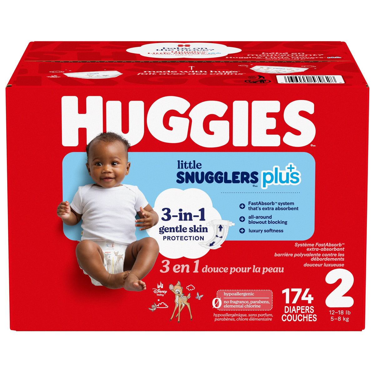 Huggies Little Snugglers Plus Diapers, Sizes 1 - 2