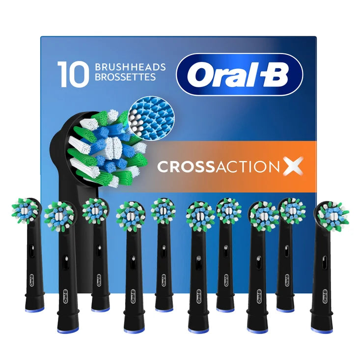 Oral-B CrossAction Electric Toothbrush Replacement Brush Head Refills, 10-pack