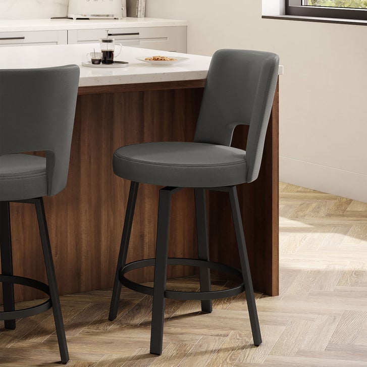 Amisco Beckett Swivel Counter Stool Black Metal Frame