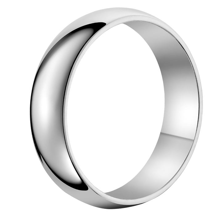 Plain Domed Platinum Men’s Wedding Band