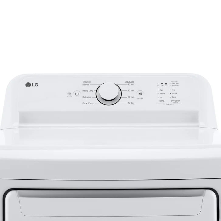 LG 7.3 cu ft. White Electric Ultra Large Capacity Dryer with Sensor Dry Technology