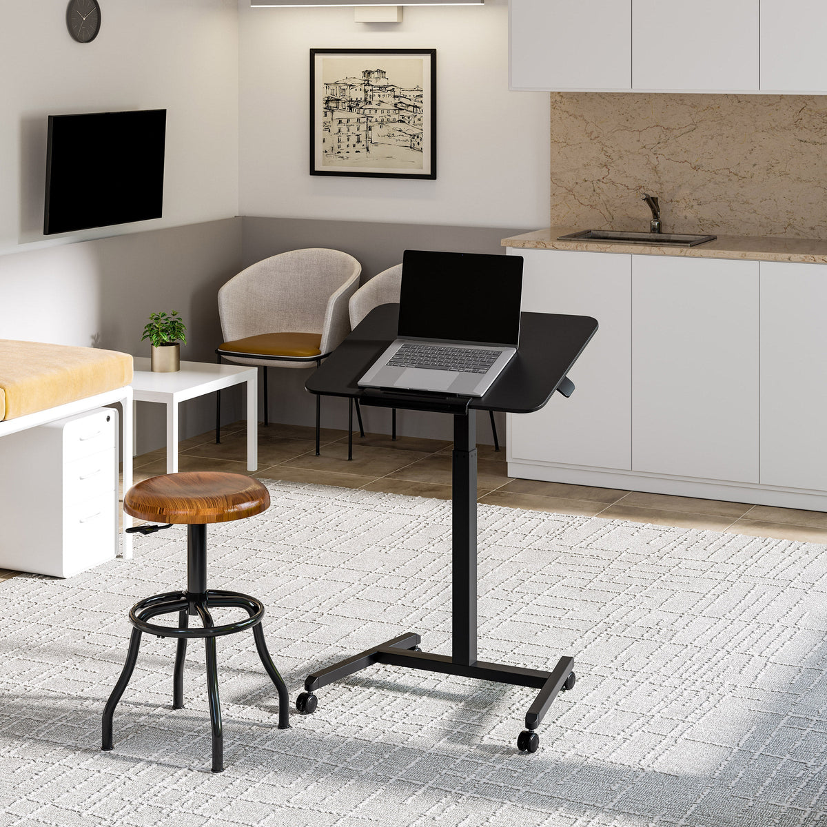 Tilting Height Adjustable Mobile Desk