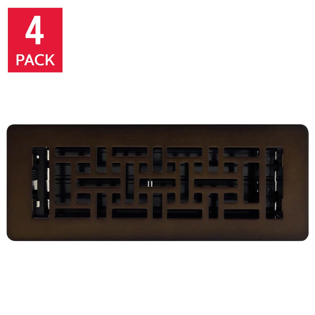 Manor House Rubbed Bronze Low Profile Floor Registers, 4-pack