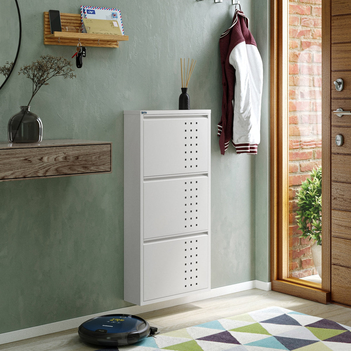CEHA AYK 3-Door Metal Shoe Cabinet with Front Ventilation