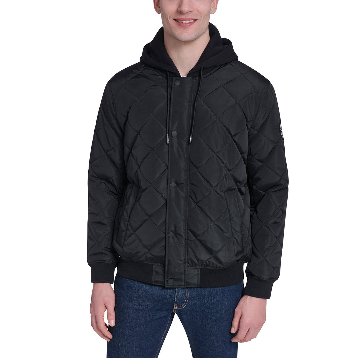 Converse Men's Hooded Quilted Bomber Jacket