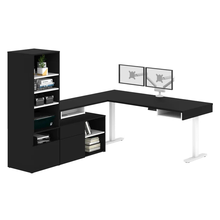 Bestar Viva Back-to-back L-shaped Height-adjustable Workstations
