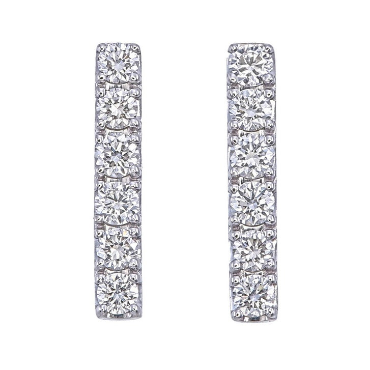 Round Brilliant Diamond Bar Earrings (0.22 ctw)