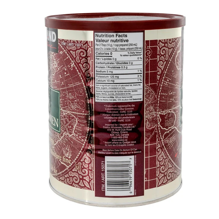 Kirkland Signature Dark Colombian Ground Coffee, 1.36 kg