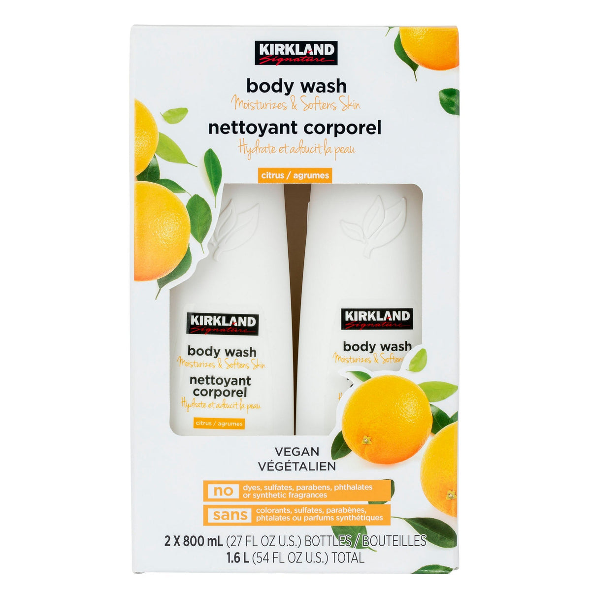 Kirkland Signature Citrus Body Wash, 2 x 800 mL