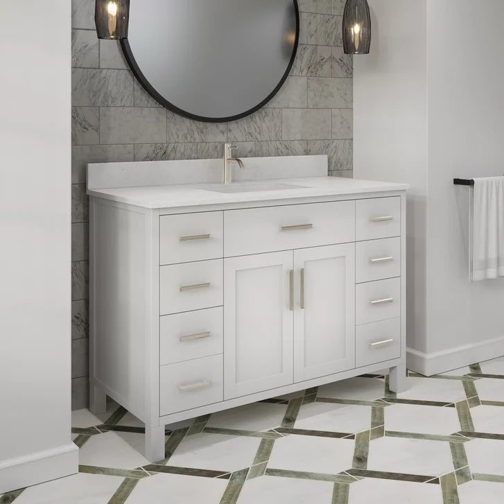 Studio Bathe Katie II Vanity in White Finish with Engineered Stone Countertop