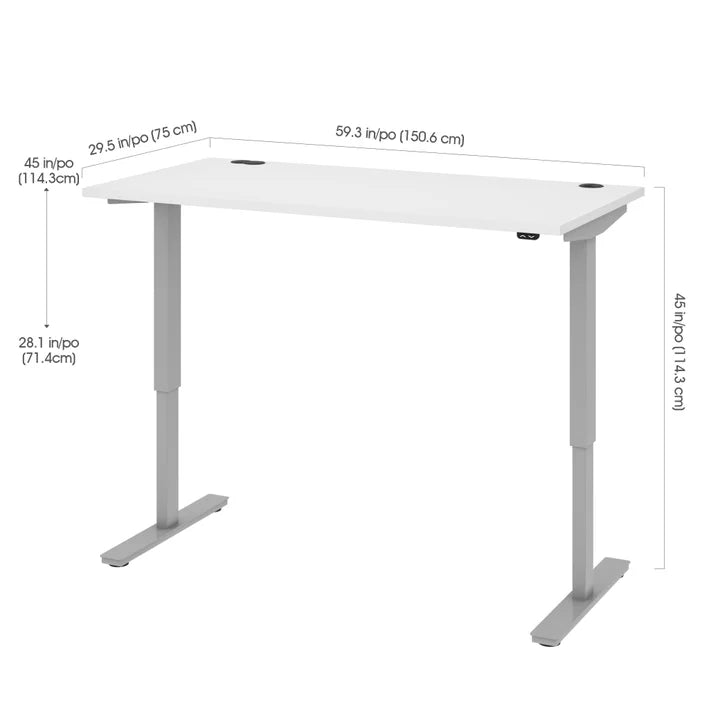 Bestar Upstand 76.2 cm x 152.4 cm (30 in. x 60 in.) Height Adjustable Desk with Dual Monitor Arm