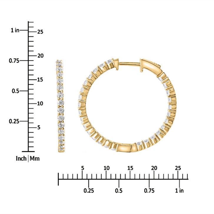 Round Brilliant Diamond Hoop Earrings (2.00 ctw)