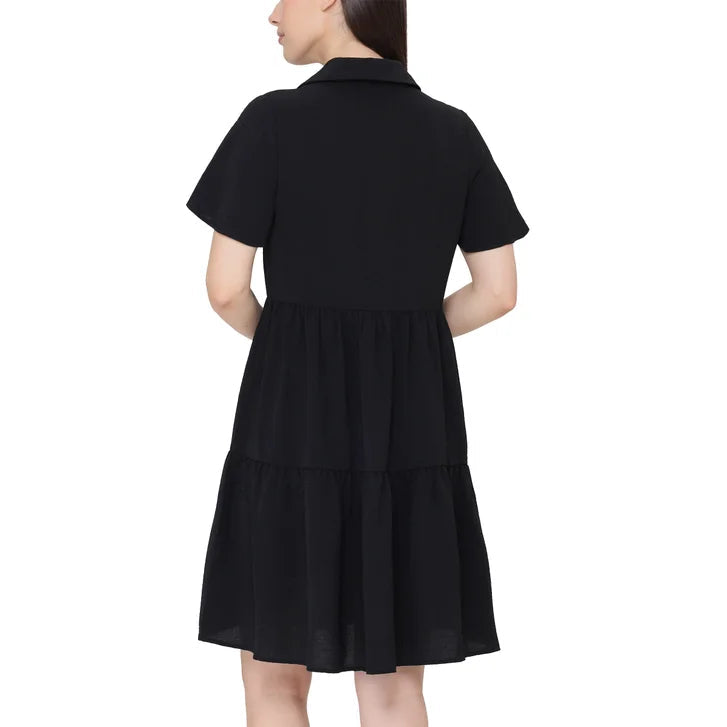 Tahari Women's Short-Sleeve Tiered Dress