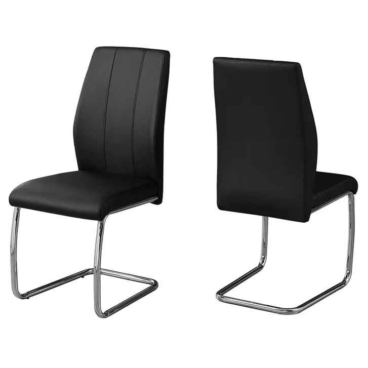 Geri Contemporary Dining Chair, 2-pack with Chrome Frame