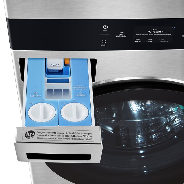 LG STUDIO WashTower Single Unit Front Load 5.8 cu. ft. Washer And 7.4 cu. ft. Dryer with AI