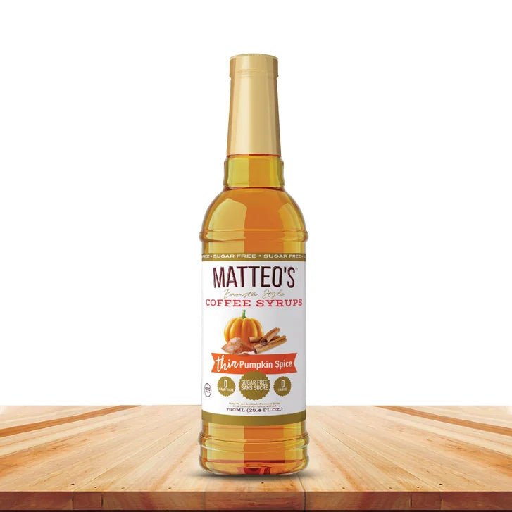 Matteo's Sugar-Free Coffee Syrup Variety Pack, 6 × 750 mL + 1 pump