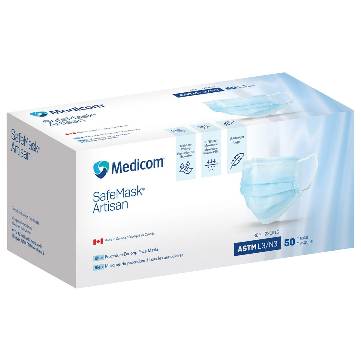 Medicom SafeMask Artisan Adult Face Masks, 50 masks