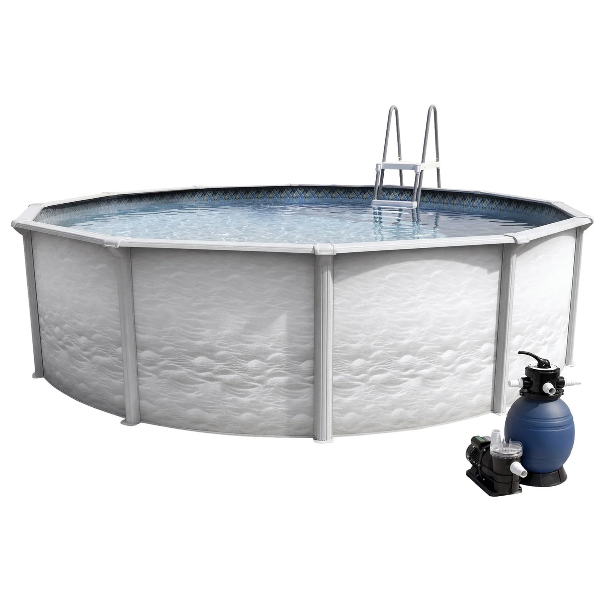 WAVEA - Round Above-Ground Steel Pool, Complete Kit with Accessories