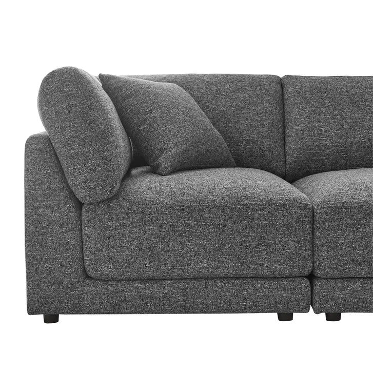 Aiden & Ivy Dayna 4-piece Modular Fabric Sofa with Ottoman