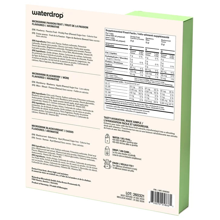 Waterdrop Microdrink Hydration Cube Variety Pack, 36-count
