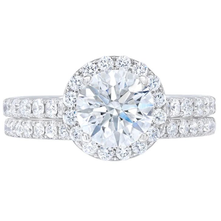 2.46 ctw Round Brilliant Cut, VVS2 Clarity, I Colour, Diamond Wedding Set
