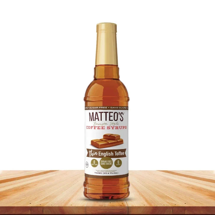 Matteo's Sugar-Free Coffee Syrup Variety Pack, 6 × 750 mL + 1 pump