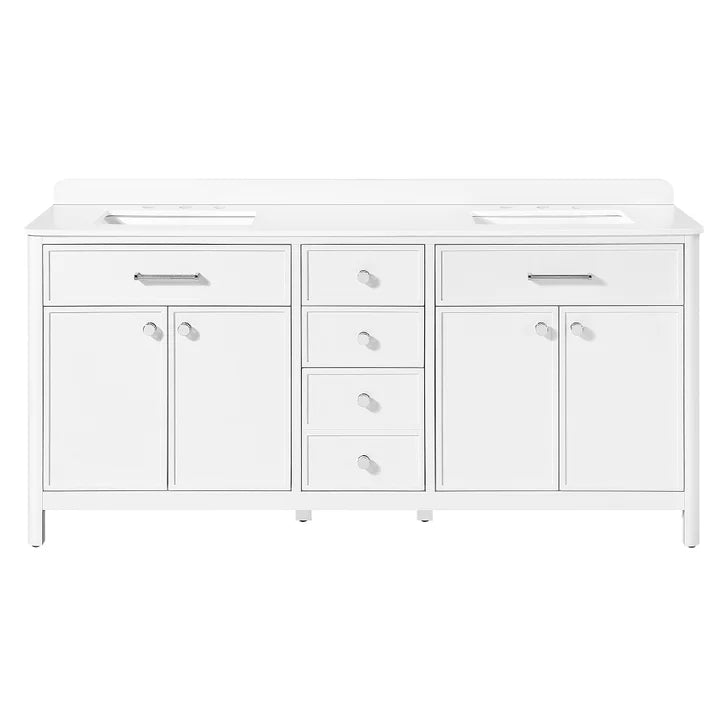 OVE Decors Margie Vanity in White Finish with Quartz Countertop