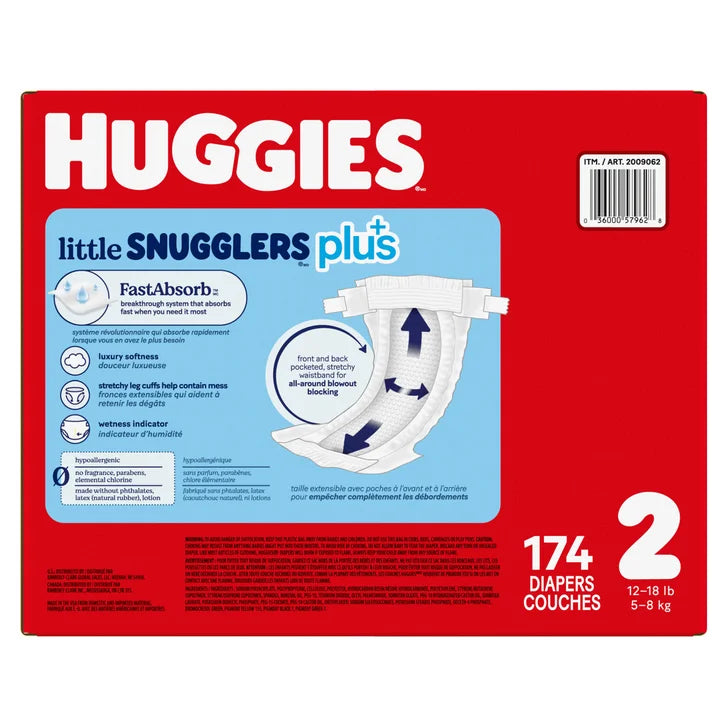 Huggies Little Snugglers Plus Diapers, Sizes 1 - 2