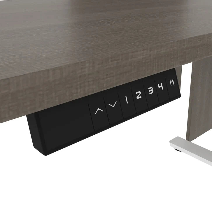 Bestar Upstand 4-piece L-shaped Workstation with Height Adjustable Desk