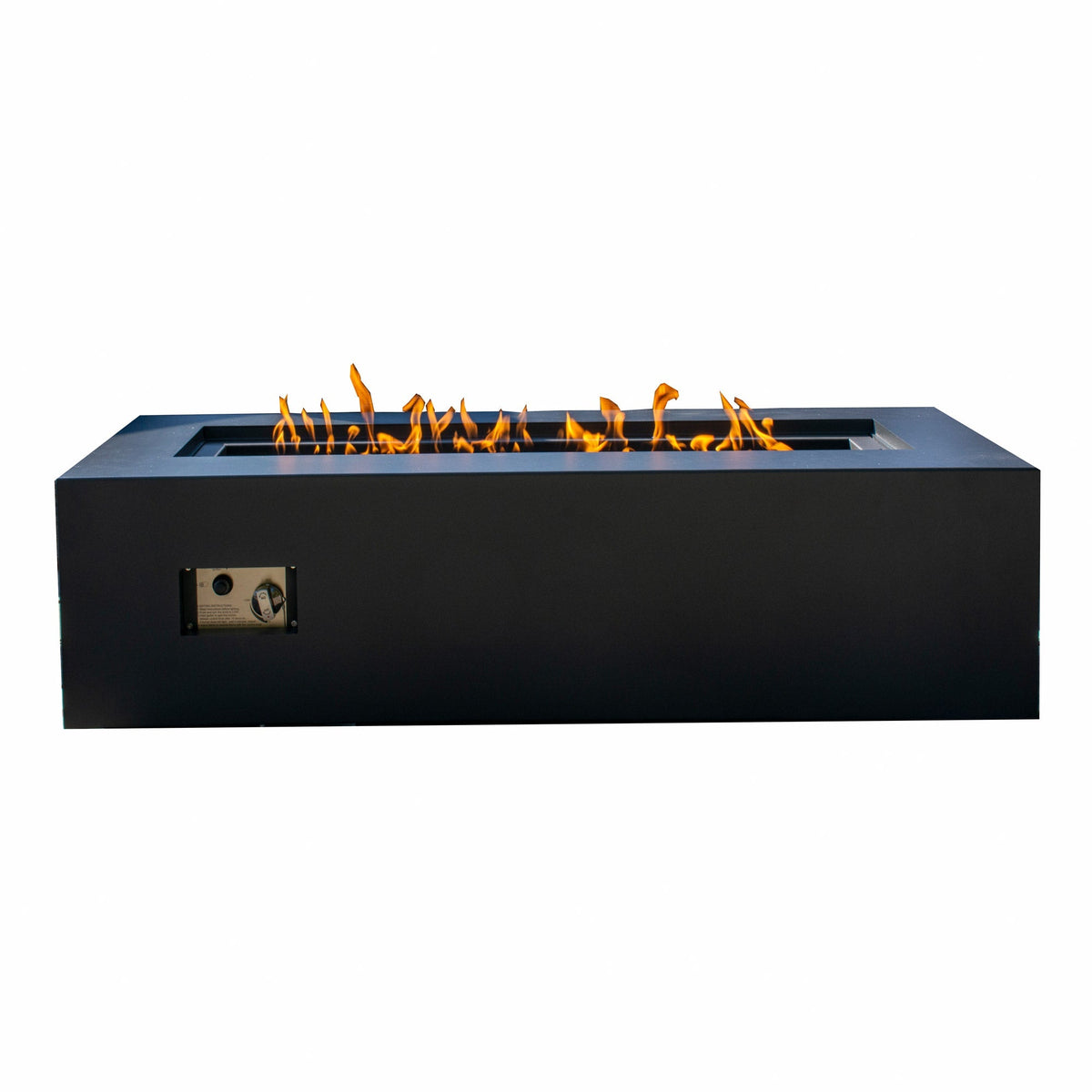 Paramount Concrete Look Aluminum Fire Table, Low Rectangular