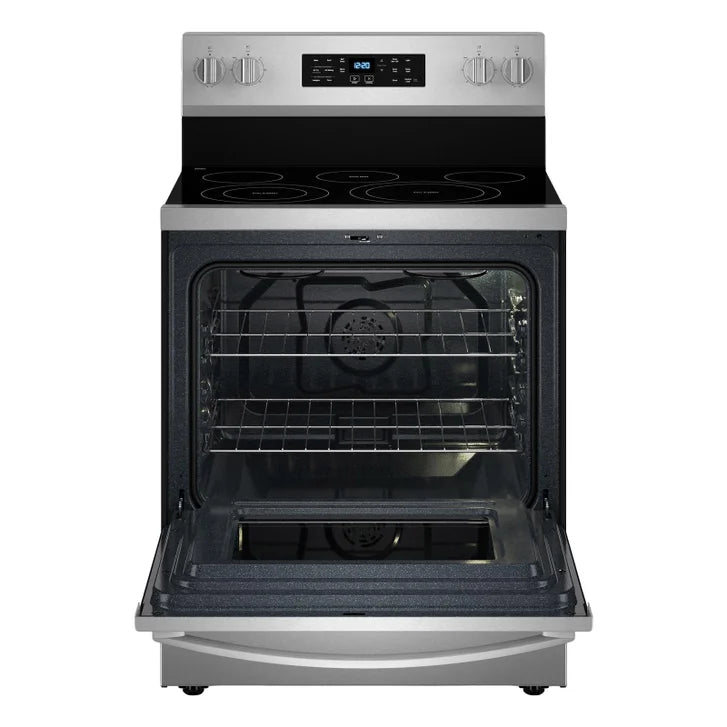 Whirlpool Kitchen Suite with Stainless Steel 36 in. 19.4 cu ft. Counter Depth 4 Door Refrigerator, 30 in. 5.3 cu ft. Electric Range and 24 in. Dishwasher