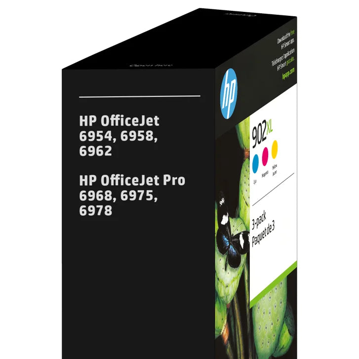 HP 902XL Cyan, Magenta and Yellow High Yield Original Ink Cartridges (T0A41BN) Combo pack