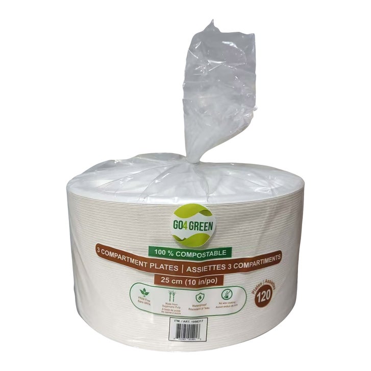 Go4Green 10" Compostable Plates, Pack of 120