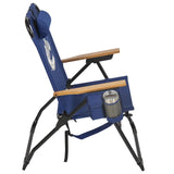 NHL 4-Position Folding Chair With Wood Arms